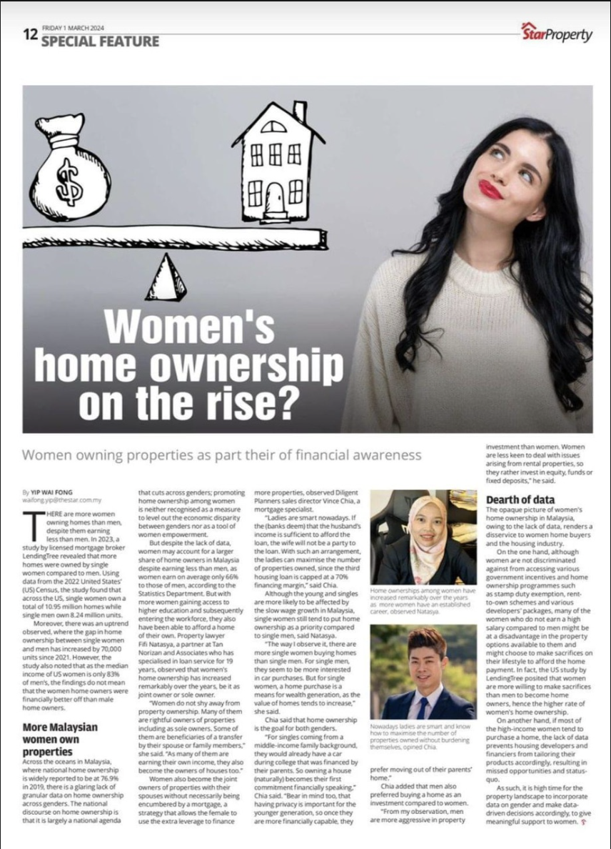 Artikel StarProperty mengenai pemilikan rumah wanita